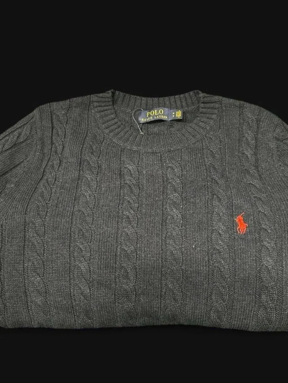 Polo Ralph Lauren Navy Cable Knit Crewneck Sweater